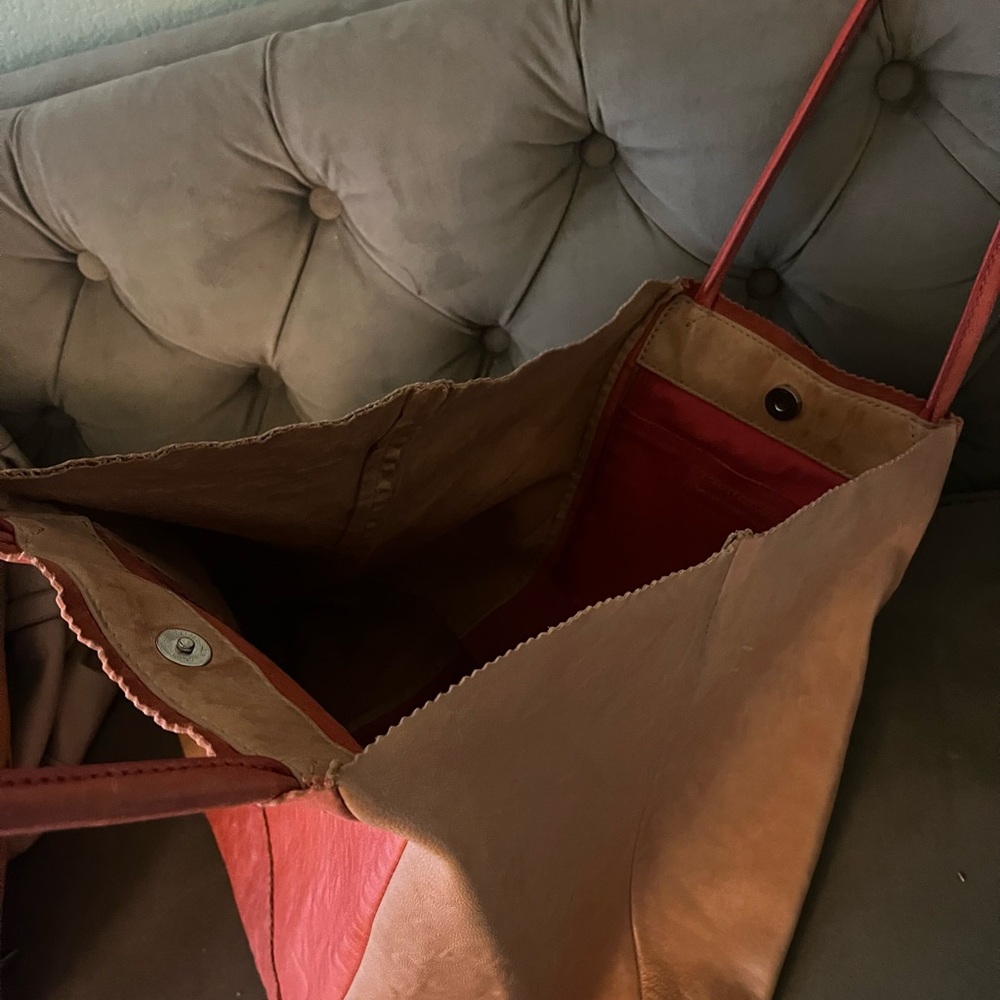 Banana Republic Leather Patchwork Boho Style Larg… - image 7